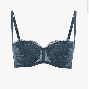 La Perla Brigitta Dark Blue lace bandeau strapless bra